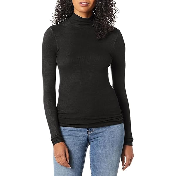 Enza Costa Women's Stretch Silk Rib Fitted Long Sleeve U