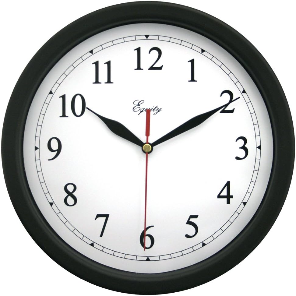 Equity by La Crosse 25203 10 Inch Clock, Black, Pack of 1