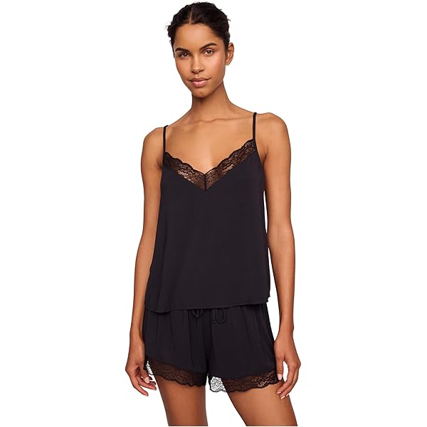 Eberjey Kari TENCEL™ Modal Cami & Pant PJ Set Black XS at Amazon