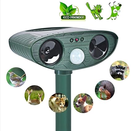 Solar Ultrasonic Animal Repellent,Outdoor Solar Animal Repeller [Motion Sensor ] Ultrasonic cat Repellent