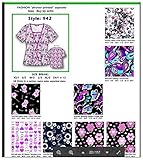 G Med Women's Trendy Fashion Pattern Medical Scrub Top with Pockets
