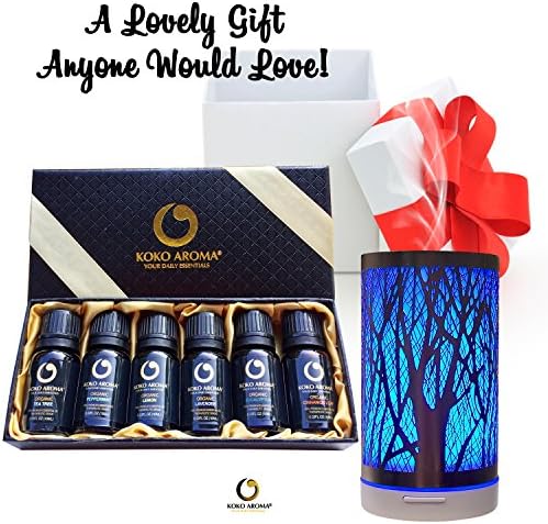 Alpine Essential Oil Diffuser with BEST ORGANIC KOKO AROMA Essential Oil Gift Set Your Perfect Companion - Promote Health Great Money-Saving and Gift Idea! (ALPINE ORGANIC GIFT)