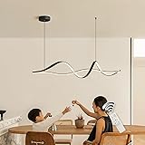 Jaycomey Modern LED Chandelier, Dimmable 48W Wave