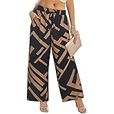 TIYOMI Plus Size Pants Womens Summer Palazzo Pants Drawstring Wide Leg Lounge Pant Casual Beach Trousers with Pockets XL-5XL