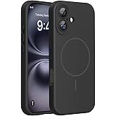 Miracase Compatible with iPhone 16 Case, [Soft Anti-Scratch Microfiber Lining], Compatible with MagSafe, Liquid Silicone Case Shockproof Drop Protection Phone Case for 16,Black