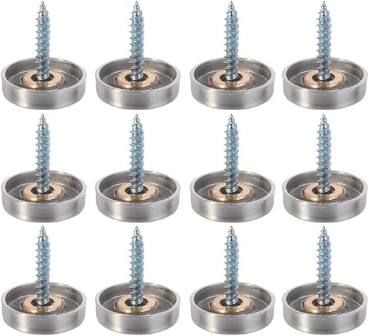 Mellewell 12 Pcs Stainless Steel Screw Cover Cap Full Metal