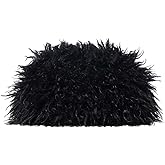 Verdusa Women's Fuzzy Handbags Clutch Purses Y2k Furry Plush Evening Bags