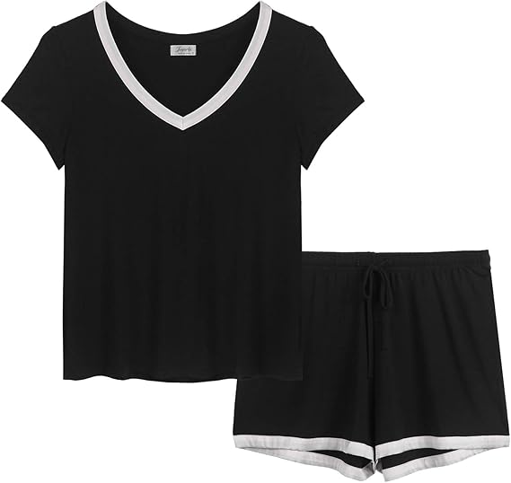 Amorbella Ladies Bamboo Cooling Pajamas Pj Set Sleepwear for Night