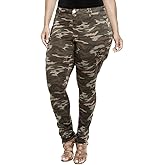 Jack David Wax Jean Womens Plus Size Camouflage Cargo Stretch Skinny Denim Jeans Jogger Pants