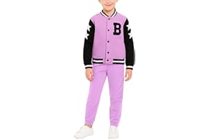 Angel Face Girls Sweatpants Set - 2 Piece Soft Fleece Varsity Jacket and Sweatpants for Girls Sweatsuit Activewear Set