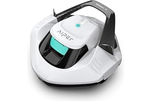 AIPER Cordless Robotic Pool Cleaner, Pool Vacuum Lasts 90 Mins, LED Indicator, Self-Parking, Ideal for Above-Ground Flat Pool up to 860 sq.ft
