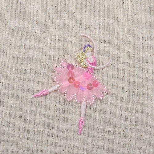 Ballerina - Ballet Dancer Pink Dress - Sequins - Iron On Embroidered Applique Patch