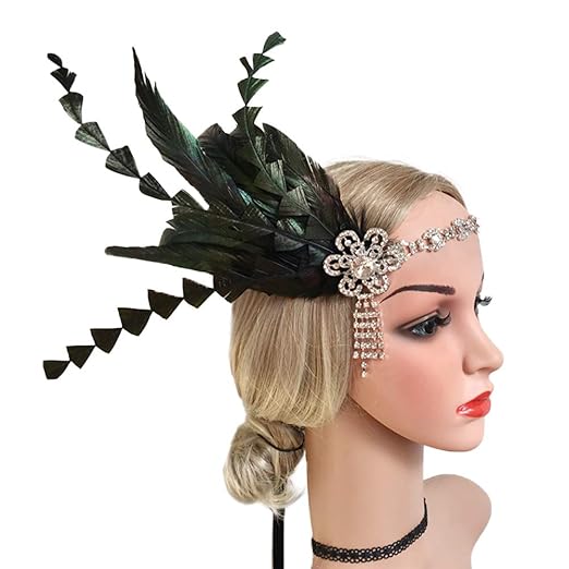 Amazon Com Baobao 1920s Feather Flapper Headband Glitter