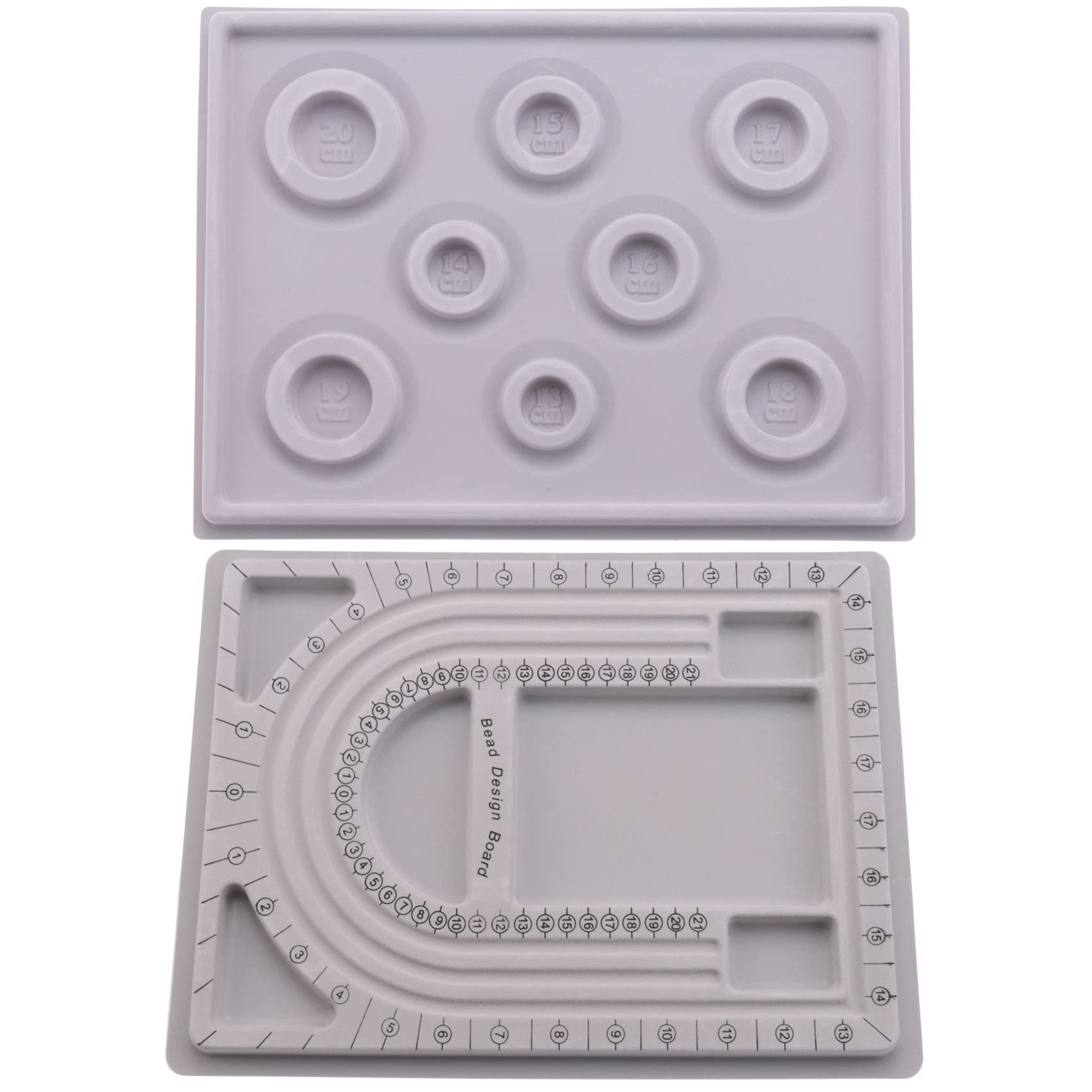Bopfimer 2Pcs Bead Design Board Bracelet Design Board Flocked Bead Board Necklace Beading Jewelry Organizer DIY Jewelry Making