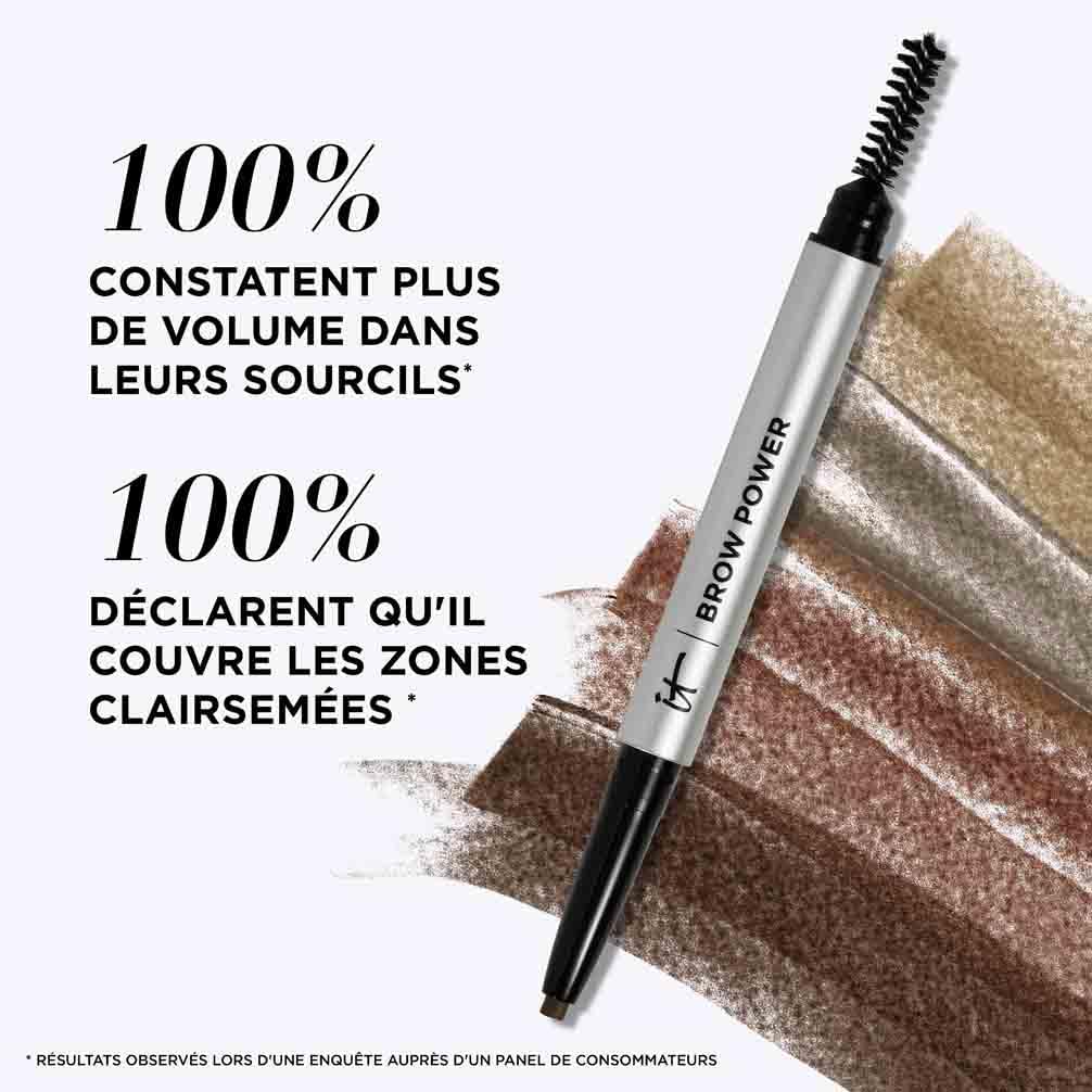IT Cosmetics Brow Power Eyebrow Pencil - Universal Shades - Long-Lasting, Budge-Proof Formula - With Biotin - Natural-Looking Brows - Built-in Spoolie Brush