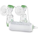 MAM 2-in-1 Double Electric Breast Pump & Manual Breast Pump, Portable Breast Pump with 2 Easy Start Anti-Colic Bottles & Brea