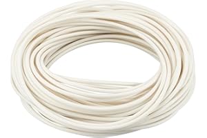 BENECREAT 32.81 Yards Welt Cord Piping, 5mm White Polyester Piping Cord for Crochet, Knitting, Weaving or Trim in Garments, C