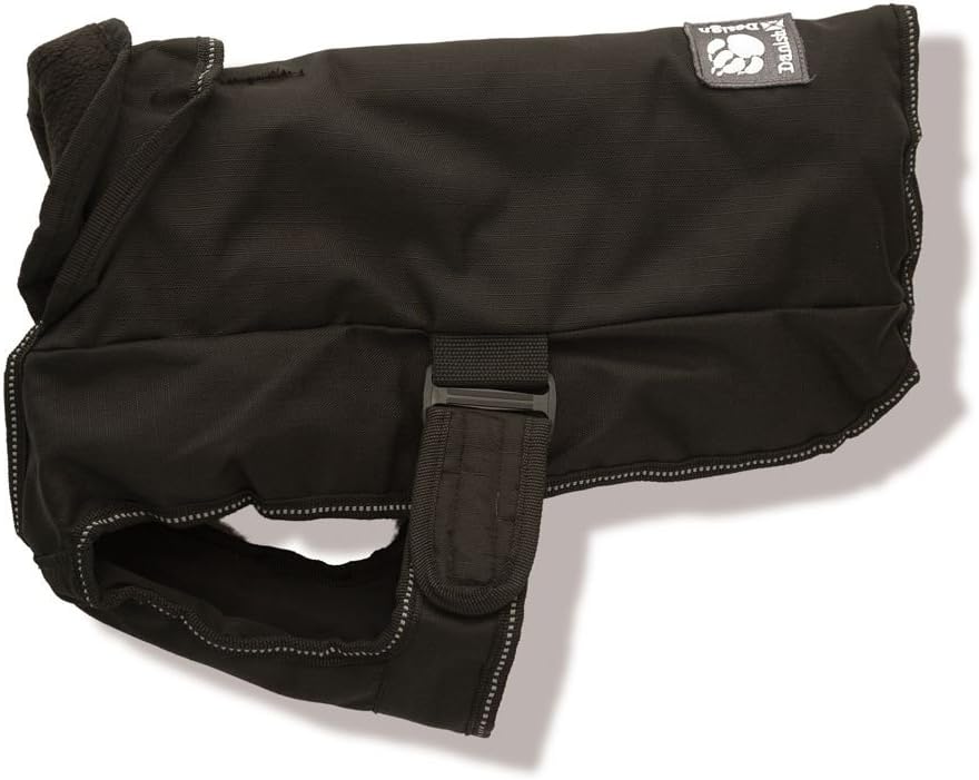 Danish Design Black Harness 2 In 1 Ultimate Rainproof Windproof Machine Washable Dog/Puppy Coat 14 Inch 35 cm