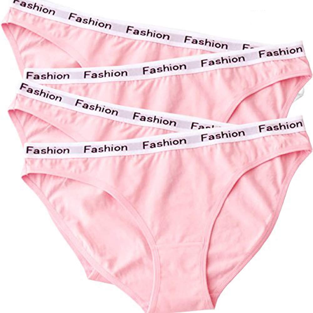 Zooma Frauen Unterwäsche Damen Pantys Hipster Panties aus Baumwolle , Rosa - 4er Pack, 3XL/EU48 Taille:44\'\'-48\'\'
