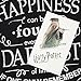 Popfunk Harry Potter Dumbledore Happiness Quote T Shirt & Exclusive Stickers (Large) Black