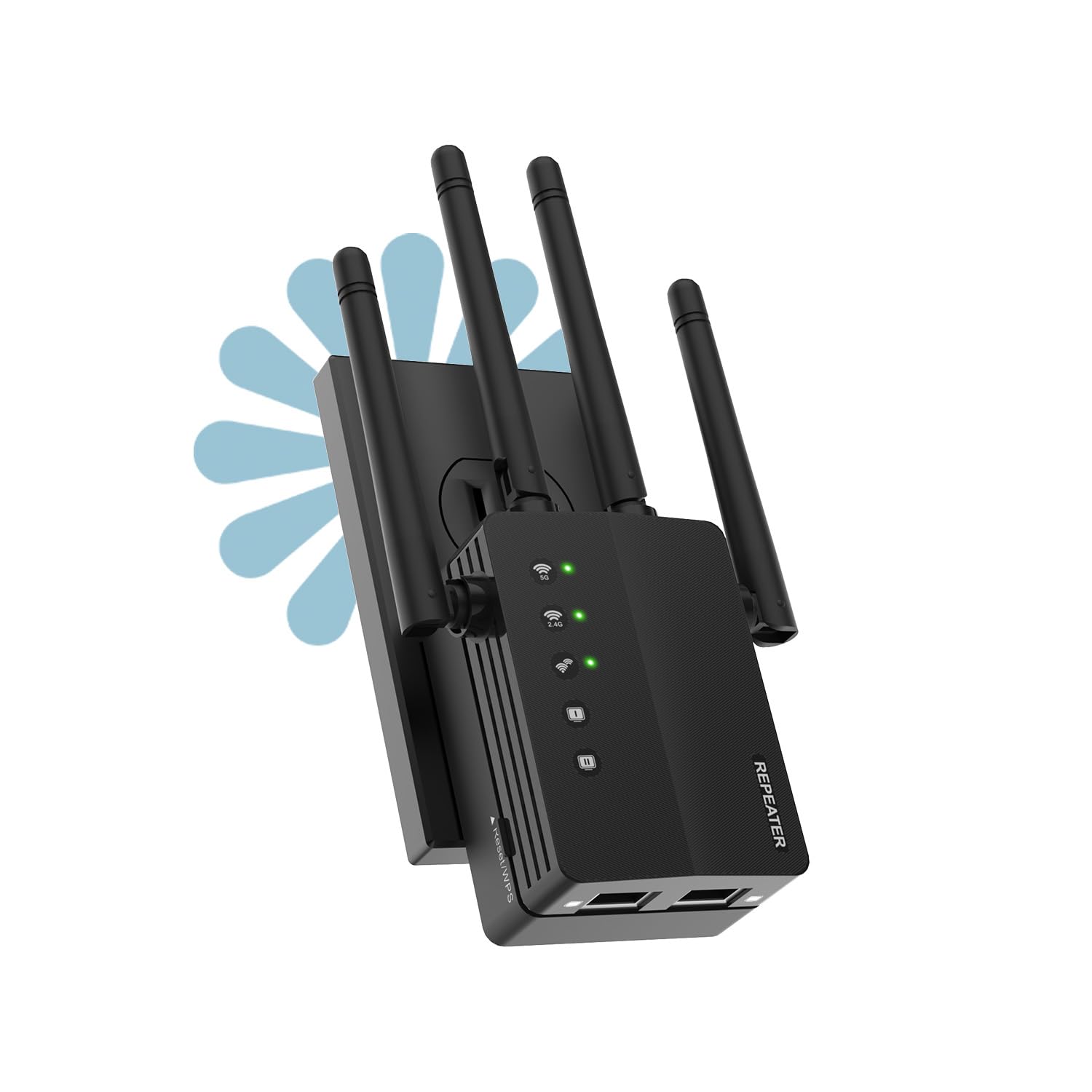 Photo 1 of AOOEPU WiFi Booster, 1200Mbps WiFi Extender Signal Booster for Home, 12880 Sq Ft Coverage, 105 Devices, Dual Band 2.4/5GHz Internet Extender WiFi Booster