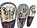 All Seas Imports Gorgeous Set of (3) Hand Chiseled Wood African Style Wall Decor Flower, Butterfly, and Giraffe Masks