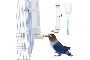 OTKARXUS Automatic Parrot Water Dispenser - 130ML Bird Water Bottle with Cleaning Brush, Cage Accessories Drinker Bowl Fountain for Parakeet, Cockatiel, Lovebirds