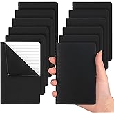LABUK 12pcs Pocket Notebook 3.5 x 5.5in, Lined Small Notebooks, Black Softcover Memo Notepad for Men Women, 30 Sheets, 60 Pages
