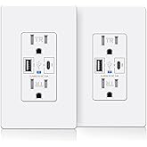 BESTTEN 30W USB C Outlet Receptacle, PD 3.0 Type C Wall Outlet, 15 Amp Tamper Resistant Socket with Quick Charging 3.0 USB A 