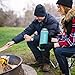 45 Degree Latitude 40 oz Water Bottle - Stay Hydrated Camping, Gym, Office Or Sports No BPA Stainless Steel Bottle - Perfectly Ice Cold Or Hot Beverages Leak Proof Lid - Perfect Gift - Celeste Green