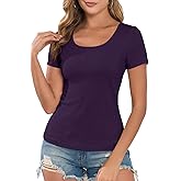 Womens Crewneck Casual Short Sleeve Basic T-Shirt Going Out Top