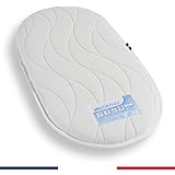 Protège Matelas Bébé 30x80 Cm Ovale - Coutil PVC Imperméable, élastique Tout Autour, Lavable 60°, Fabrication Française