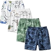Azalquat Toddler Boys Summer Knit Shorts with Pocket, 2/3/4 Pack Baby Pull-On Soft Active Shorts