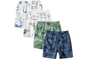 vindoo Toddler Boys Girls Summer Knit Shorts with Pocket, 2/3 Pack Baby Pull-On Soft Active Shorts