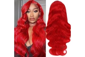 LOYOM Red Lace Front Wigs Human Hair Pre Plucked Red Wig Human Hair 13x4 Body Wave Lace Front Wigs Human Hair Colored 200% Density Red HD Lace Front Wigs Human Hair Red Frontal Wigs Human Hair 22 Inch