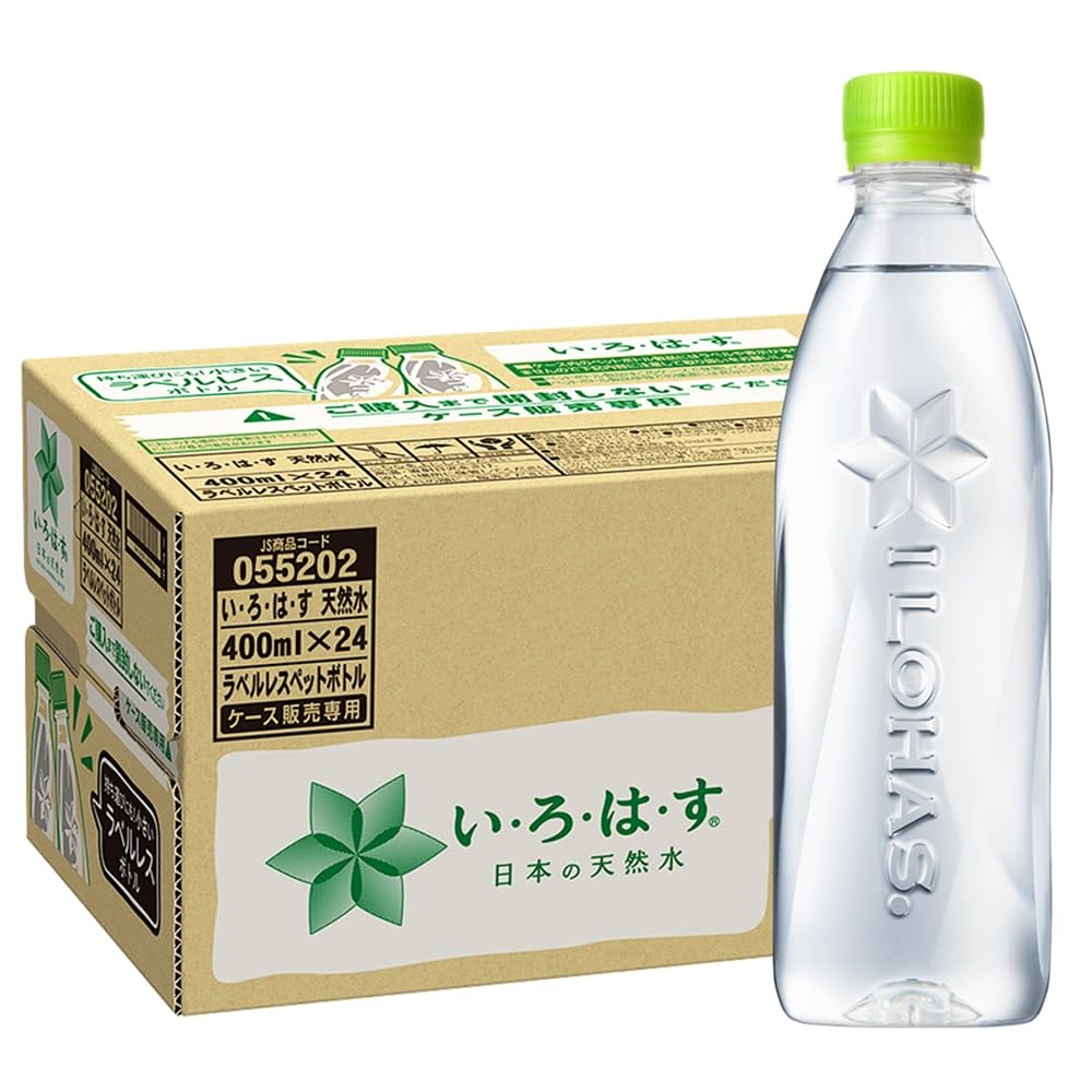 小容量 い・ろ・は・す 天然水 400ml PET ラベルレス ×24本