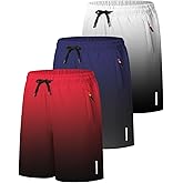 SHOOYING Boys Gradient Athletic Quick Dry Shorts Sets