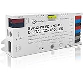 NaveiTech ESP32 WLED LED Strip Controller, Wled Controller Music Sound Reactive UART Energy Save Relay with Ethernet, 20A Fuse, DIY Dynamic for WS2811 WS2812B SK6812 Addressable RGB LED Strip Light