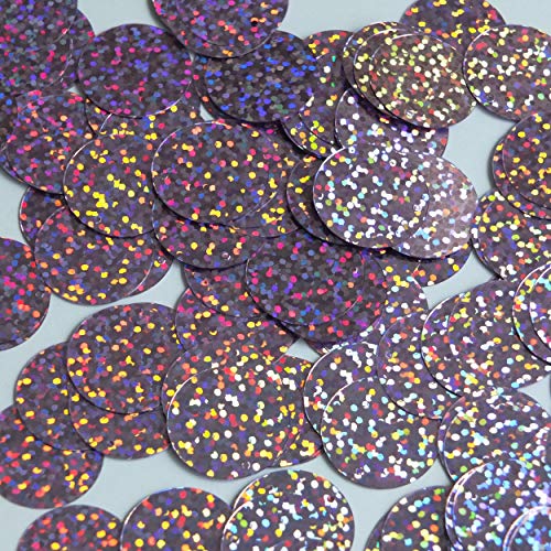 Round Flat Sequin 20mm Top Hole Light Lavender Hologram Glitter Sparkle. Couture Paillettes. Made in USA