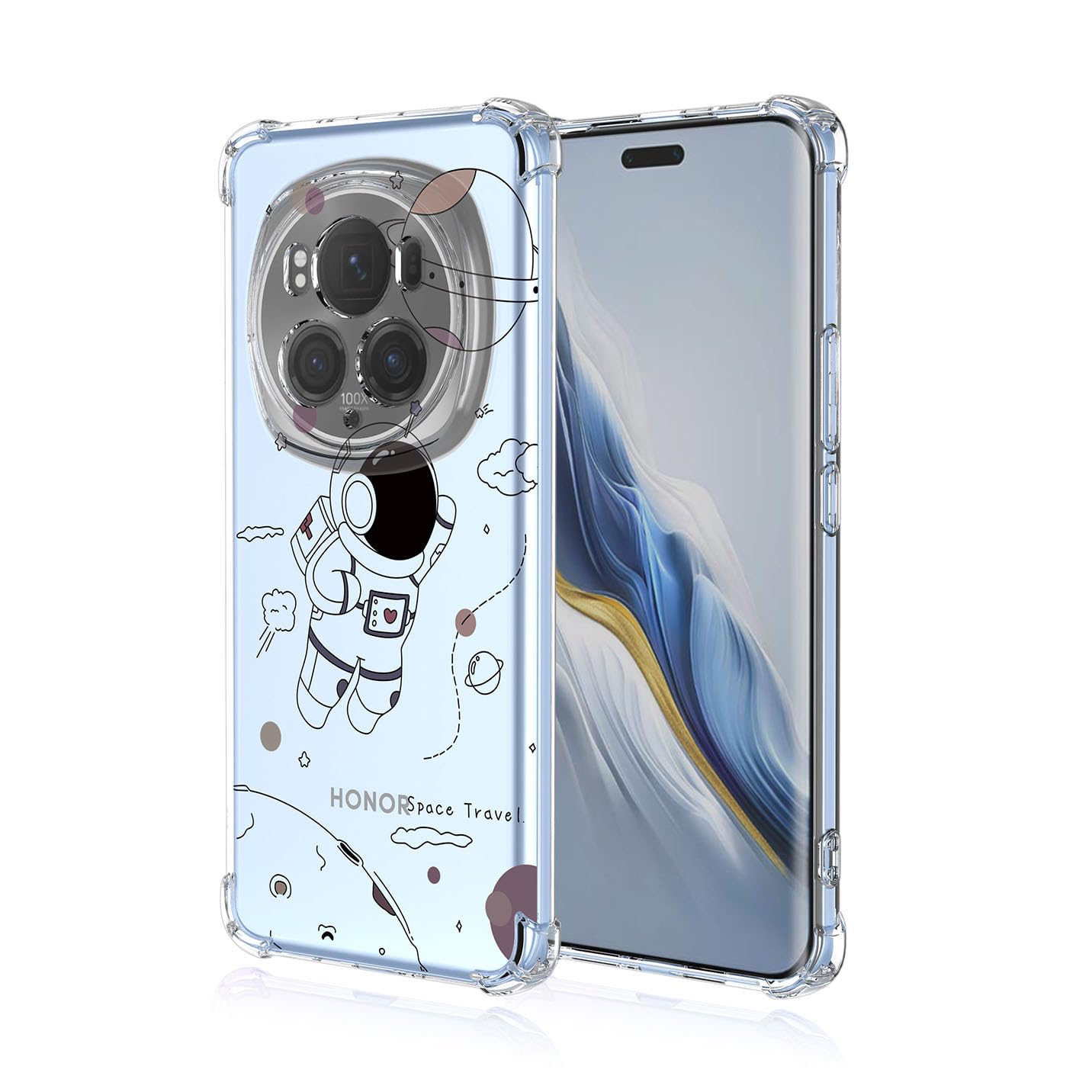 BORYA Case for Honor Magic6 Pro(Honor Magic 6 Pro), Shockproof TPU Bumper Clear Ultra Thin Soft Silky Premium Silicone Cover with Cute Elegant Simple Pattern, Astronaut — image 1