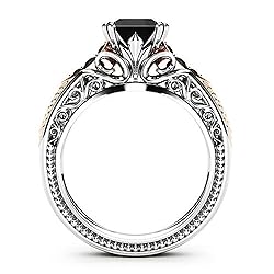 925 Sterling Silver Shiny Full Diamond Black
