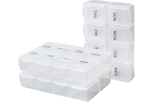 Serfeymi Weekly Pill Organizer 3 Pack Medicine Organizer Travel Pill Box 7 Day Pill Case for Purse Pill Container Pill Holder Daily Pill Boxes Organizer for Medication, Vitamin, Supplement