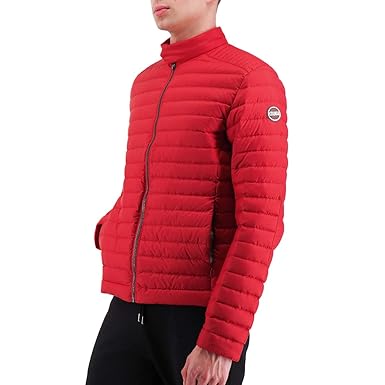 COLMAR Herren Daunenjacke im Biker-Stil Rot
