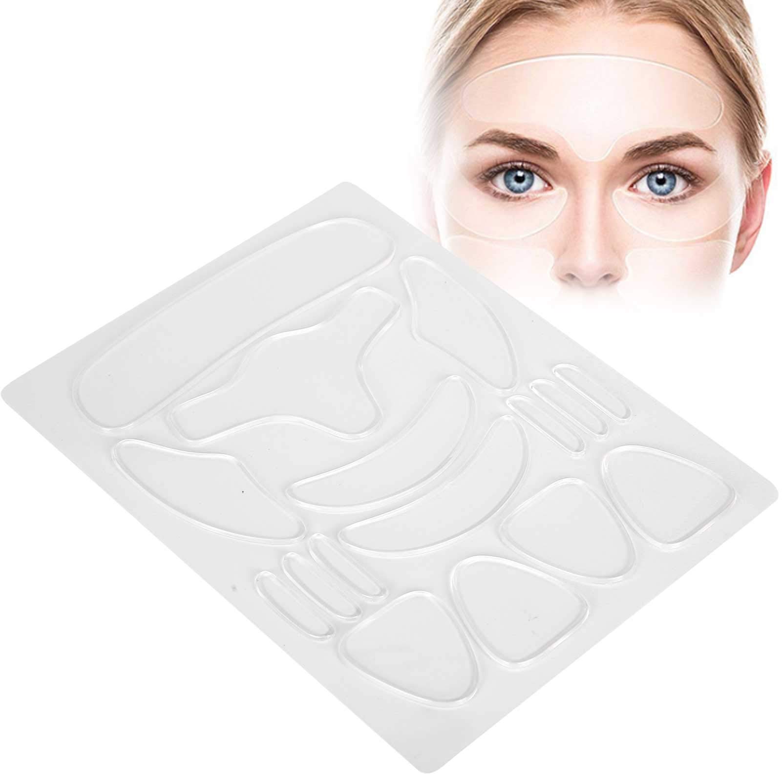 Silicone Anti-Wrinkle Pads 16pcs Reusable Facial Patches for Forehead Eyes Neck Chest Wrinkle Remover Face Lifting Skin Care Tape Men Women