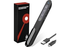 TITIANCOOL Rechargeable Presentation Clicker Wireless Presenter Remote, Hyperlink Volume Control PowerPoint Clicker Presentation Remote, 2.4GHz USB Presentation Clicker for Mac Laptop Computer