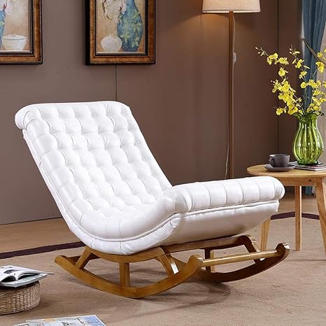 Amazon ロッキングチェア デッキチェア読書椅子寝室リビングルームバルコニー テラス日ラウンレジャー背もたれチェア妊娠中の女性のリクライニングチェア レストチェア Color White ロッキングチェア オンライン通販