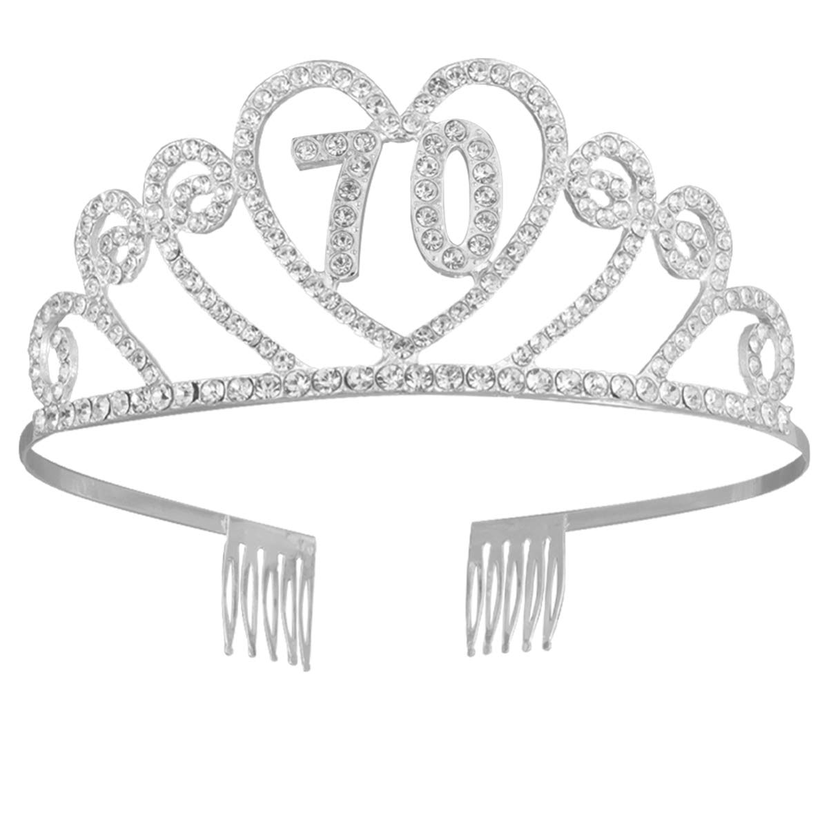 Beaupretty 70th Birthday Tiara Crystal Rhinestone Women