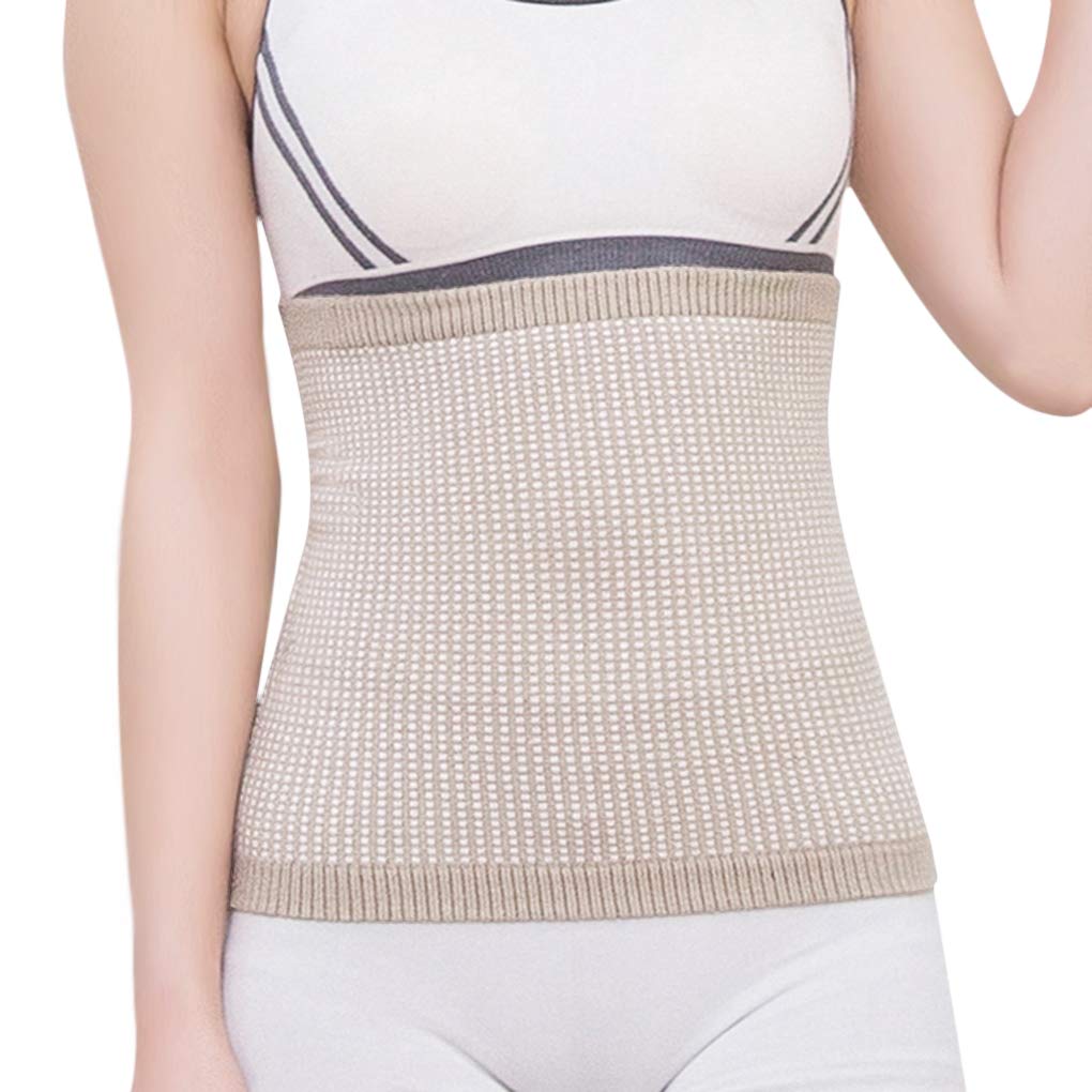 Faxianther Old Men Women Elastic Thermal Arthritis Rheumatism Kidney Lumbar Binder Warmer Belt Winter Fall Cozy Warm Knitted Waistband Stomach Abdominal Brace Guard Wrap Back Support Band