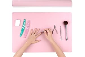 Furtherpretty Nail Mat for Nail Tech, Reusable PU Leather Desk Pad, Foldable Nail Art Table Mat for Home Manicure & Professional Salon, Nail Technician Supplies, Tapete para Mesa de Manicurista