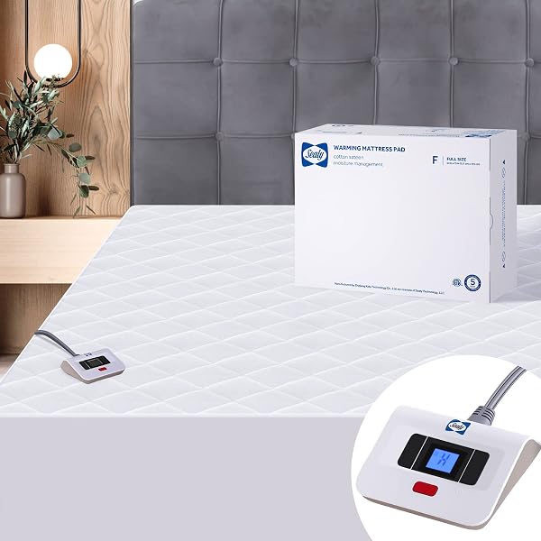 Amazon.com: Serta Plush Heated Mattress Pad - Electric Bed Warmer with 10  Heat Settings Controller, Auto Shut Off Timer, Deep All Around Elastic  Pocket, ETL Certified, Machine Washable, Full, White : Home